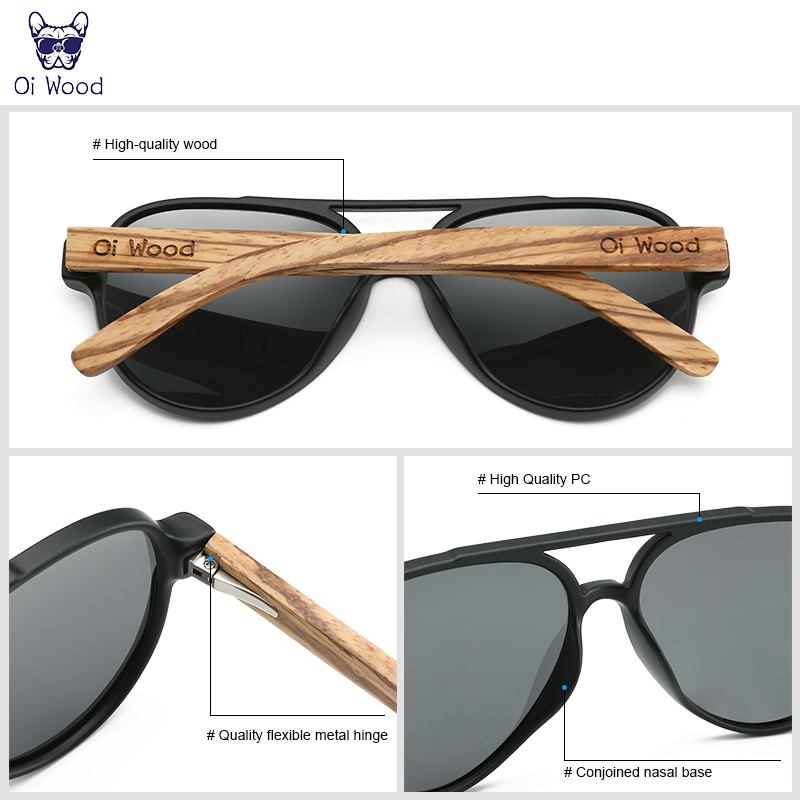 Oi Wood Sunglasses For Women M - Sunglasses Aviator Polarized recension och pris