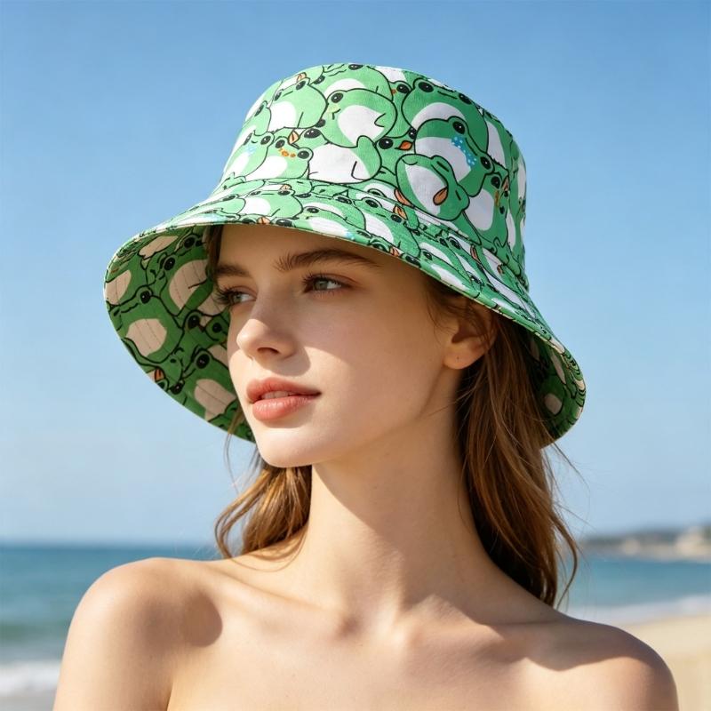 A52E Frogs Print Bucket Hat So - Packable Hat Nylon recension och pris