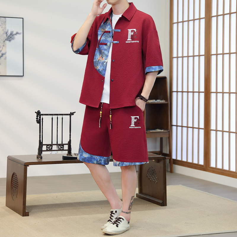 Summer Men's 2-Piece Kimono Se - Resort Shirt Floral recension och pris