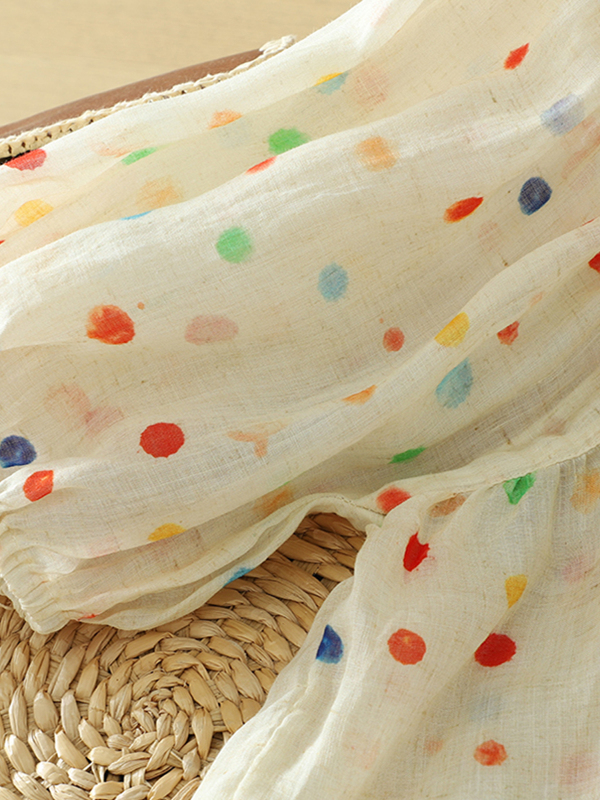  Polka Dot Cotton Linen Short  - Linen Shirt Breathable recension och pris